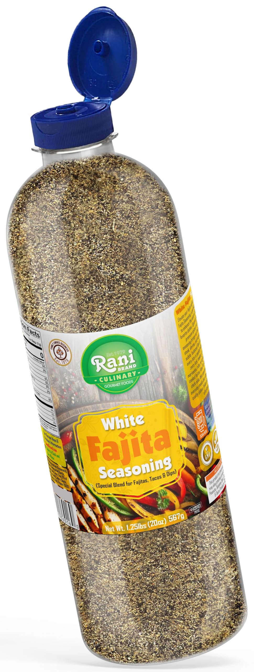 Rani White Fajita Seasoning (Special Blend for Fajitas, Tacos & Dips) 20oz (1.25lbs) 567g PET Jar ~ All Natural | Gluten Friendly | NON-GMO | Kosher | Vegan | Product of USA - Image 10
