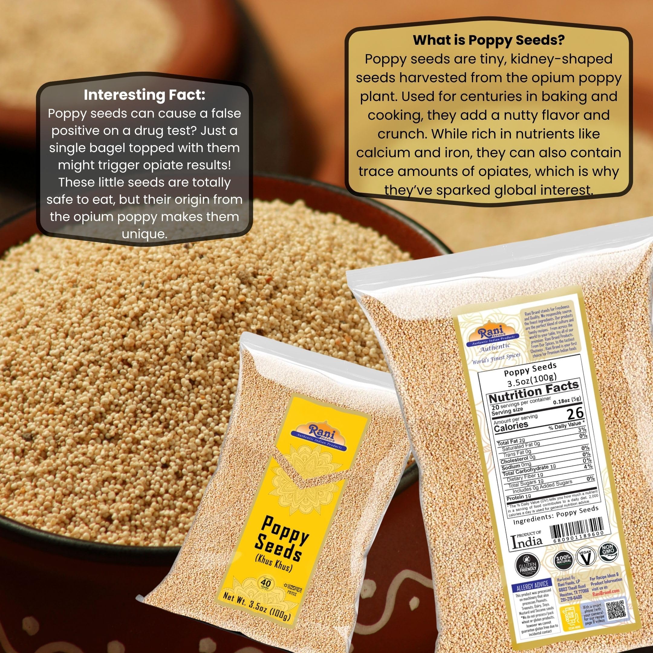 Rani White Poppy Seeds Whole (Khus Khus) Indian Spice 3.5oz (100g) ~ All Natural | Vegan | Gluten Friendly | NON-GMO | Indian Origin - Image 3