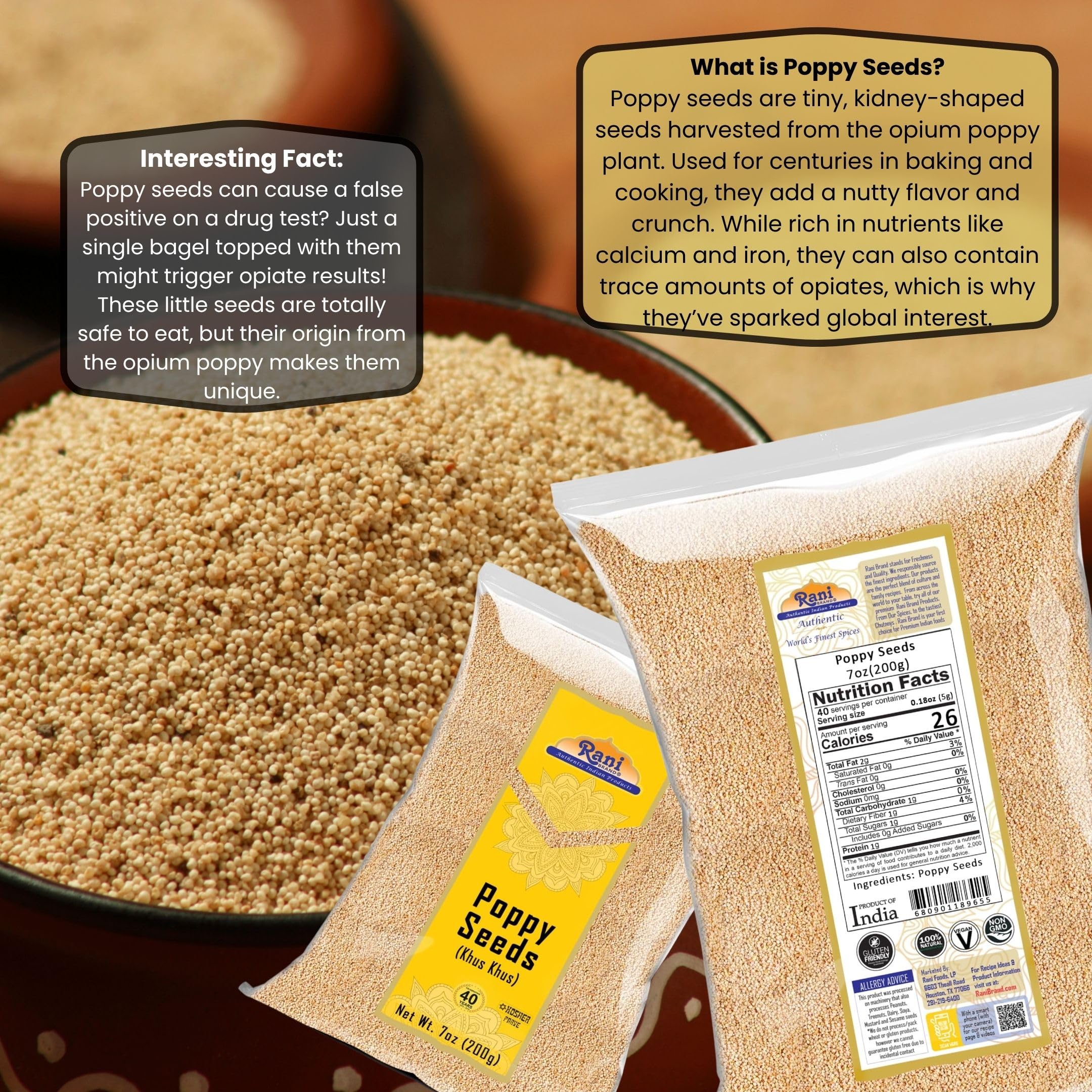 Rani White Poppy Seeds Whole (Khus Khus) Indian Spice 7oz (200g) ~ All Natural | Vegan | Gluten Friendly | NON-GMO | Kosher | Indian Origin - Image 3
