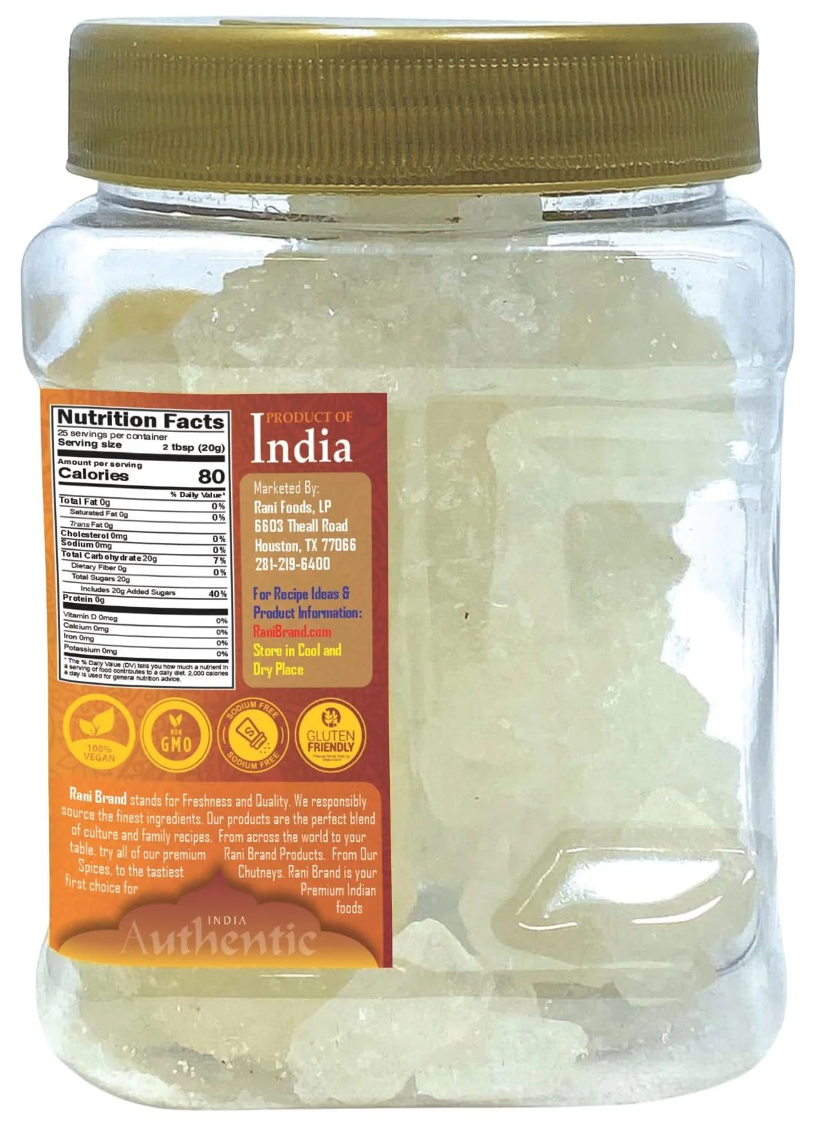 Thread Misri (Rock Sugar/Dhaga Mishri) - 17.5oz (1.1lbs) 500g PET Jar - Rani Brand Authentic Indian Products - Image 7